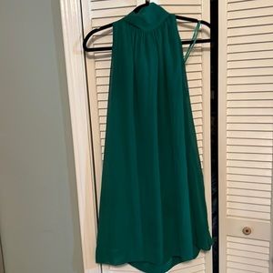 Kelly green mock neck halter style dress